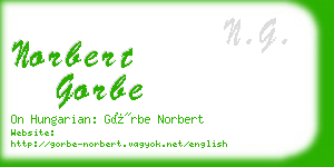 norbert gorbe business card